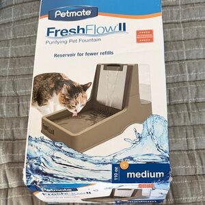 Petmate FreshFlow II Pet Fountain - Brown and Clear